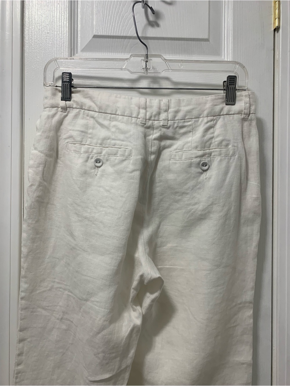 Garnet Hill Cream Wide-Leg Linen-Blend Pants - Picture 5 of 6